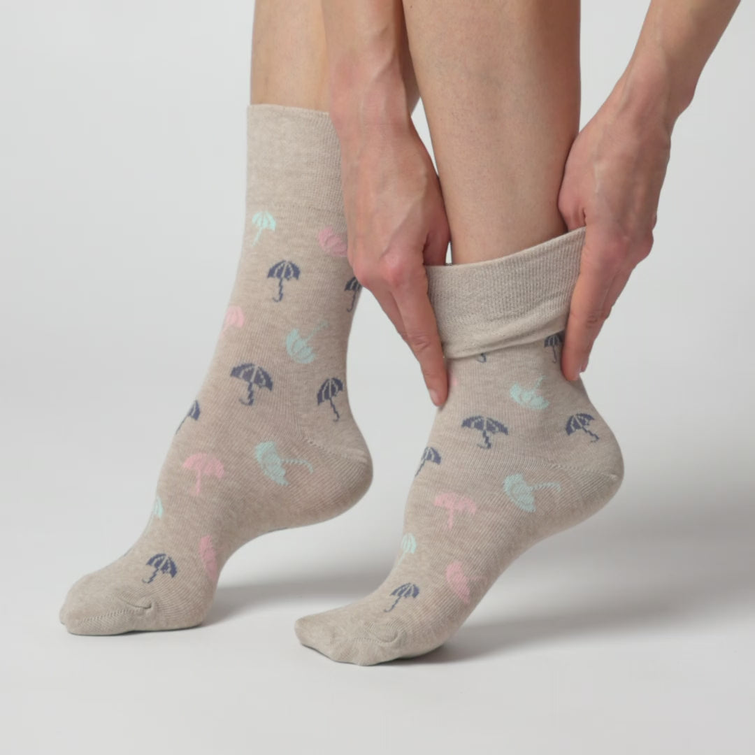 3 Paar Fun Feet Baumwollsocken für Damen – Rainy Days