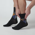Load and play video in Gallery viewer, 3 Pairs Men&#39;s Argyle Cotton Socks - Black Argyle
