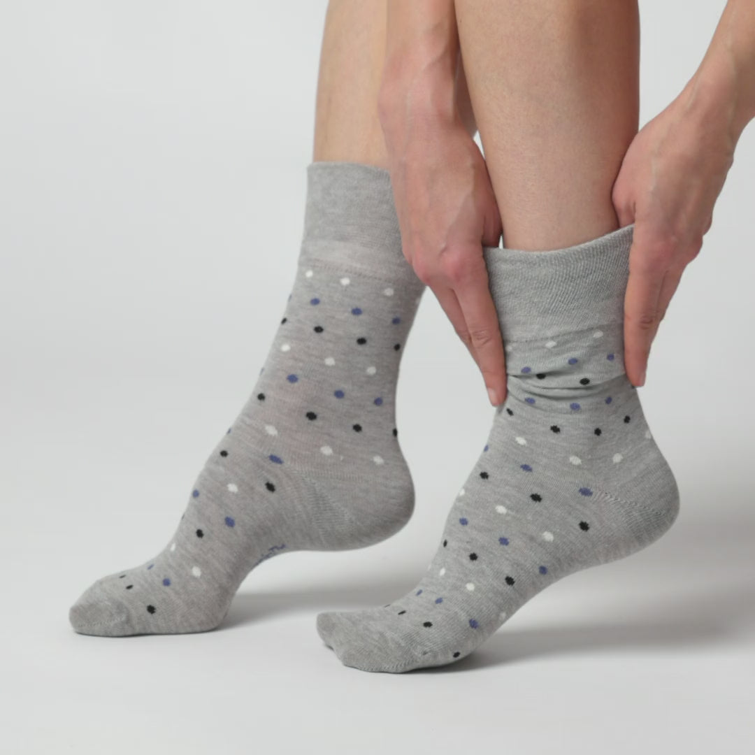 3 Paar Damen-Baumwollsocken – Denim-Punkte