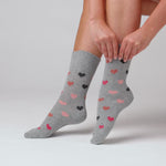 Laden und Abspielen von Videos im Galerie-Viewer, 3 Paar Damen Baumwollsocken - Queen Of Hearts
