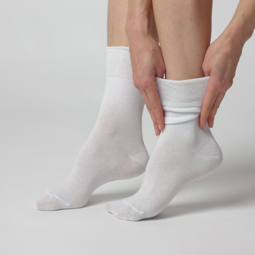 3 Pairs Ladies Plain Cotton Socks - White