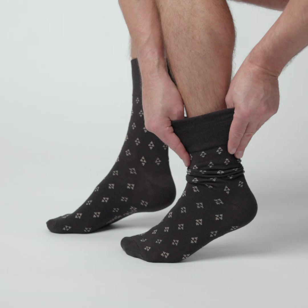3 Pairs Men's Twilight Cotton Socks - Brown/Natural