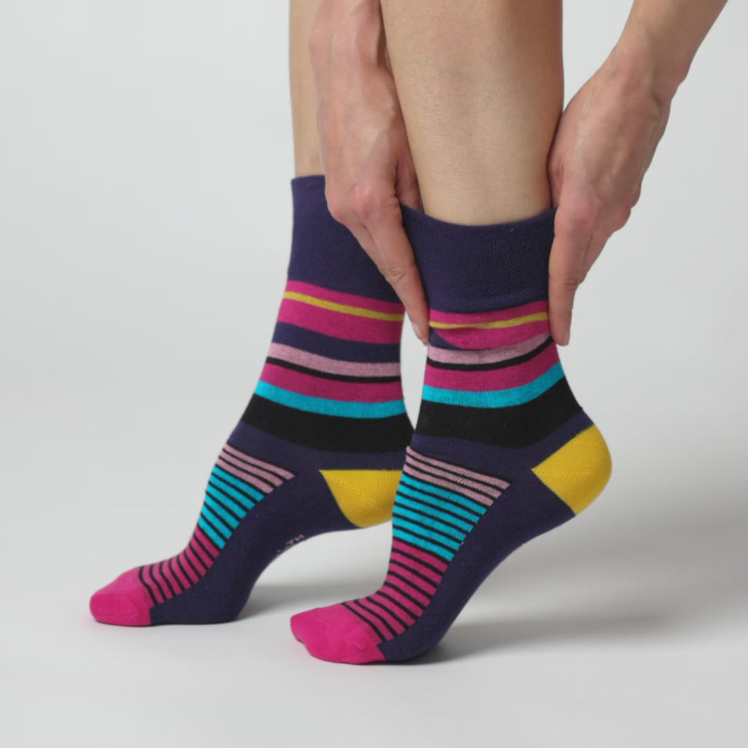 3 Paar Damen-Baumwollsocken mit Farbverlauf – Hyper Colour