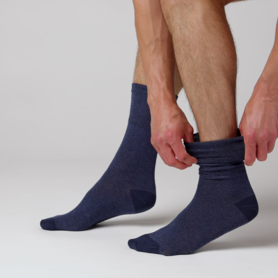 3 Pairs Men's Apex Cotton Socks - Navy