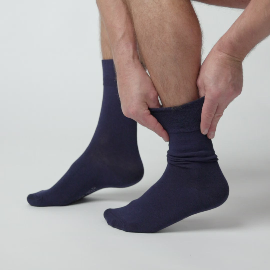 3 Paar Herrensocken aus schlichter Baumwolle - Marineblau