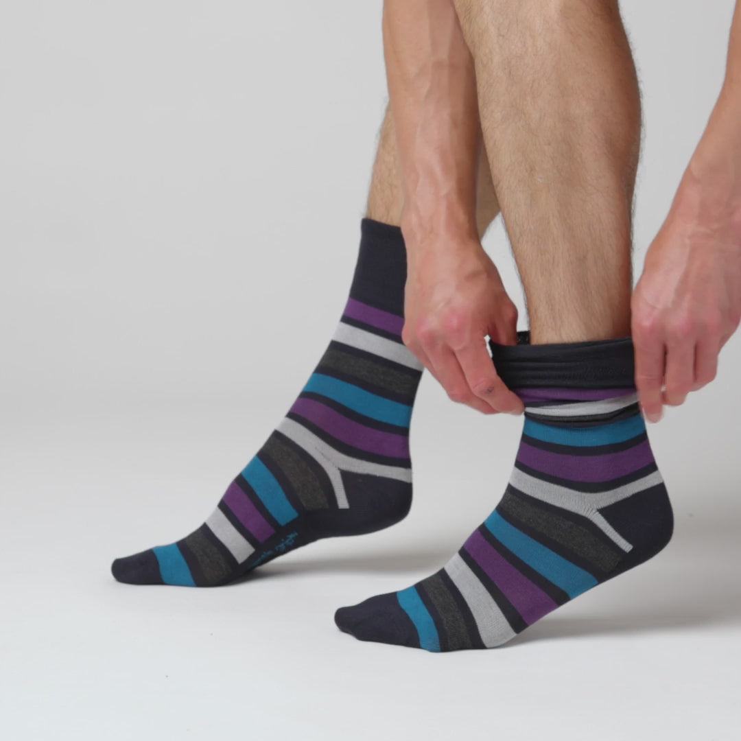 3 Pairs Men's Bamboo Socks - Mirage Stripe