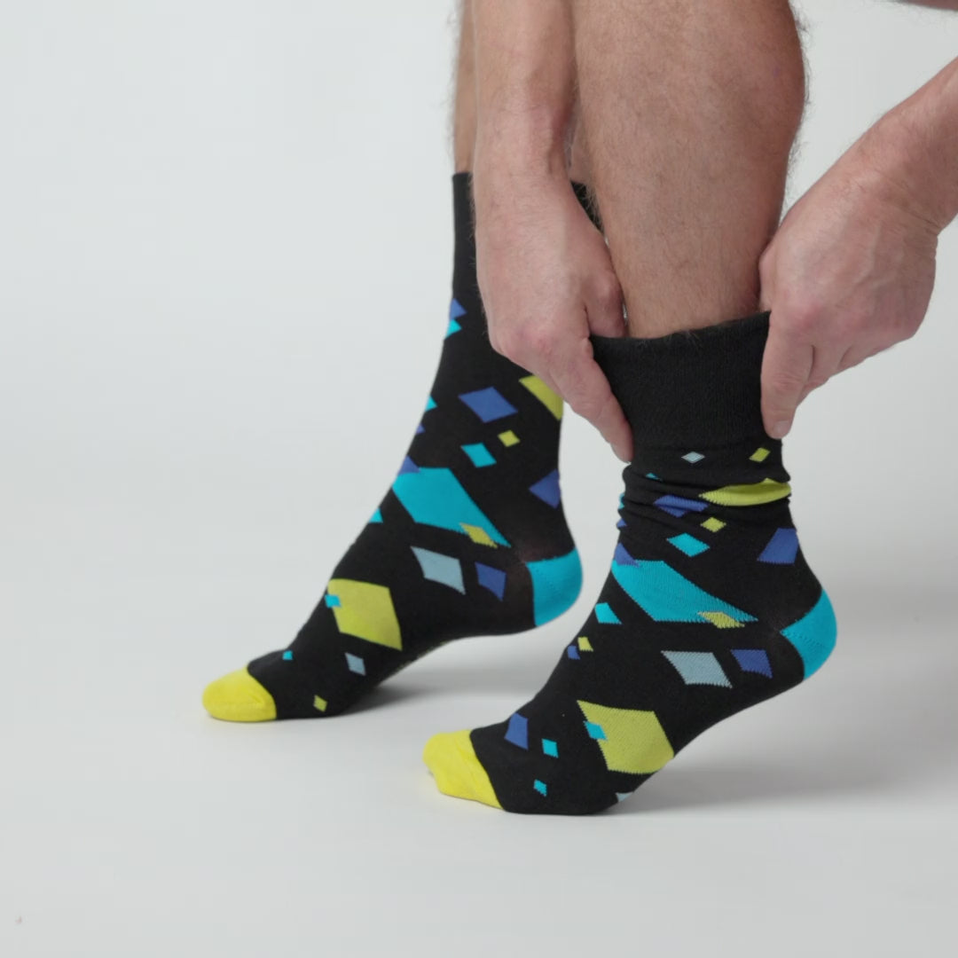 3 Paar Baumwollsocken in Colourburst-Optik für Herren - Angular Arena