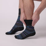 Load and play video in Gallery viewer, 3 Pairs Men&#39;s Bigfoot Cotton Socks - Stripe Navy
