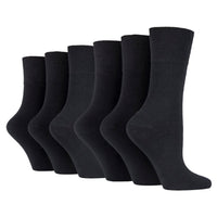 6 Paar Diabetikersocken für Damen - Schwarz