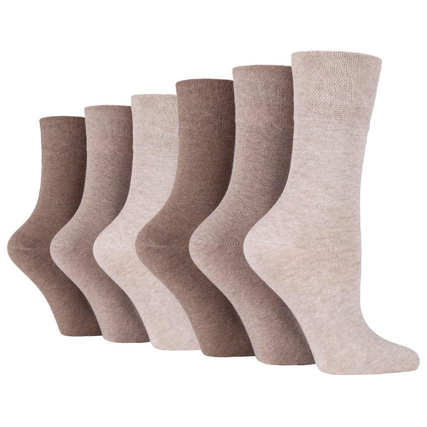 6 Paar Diabetikersocken für Damen - Naturmix