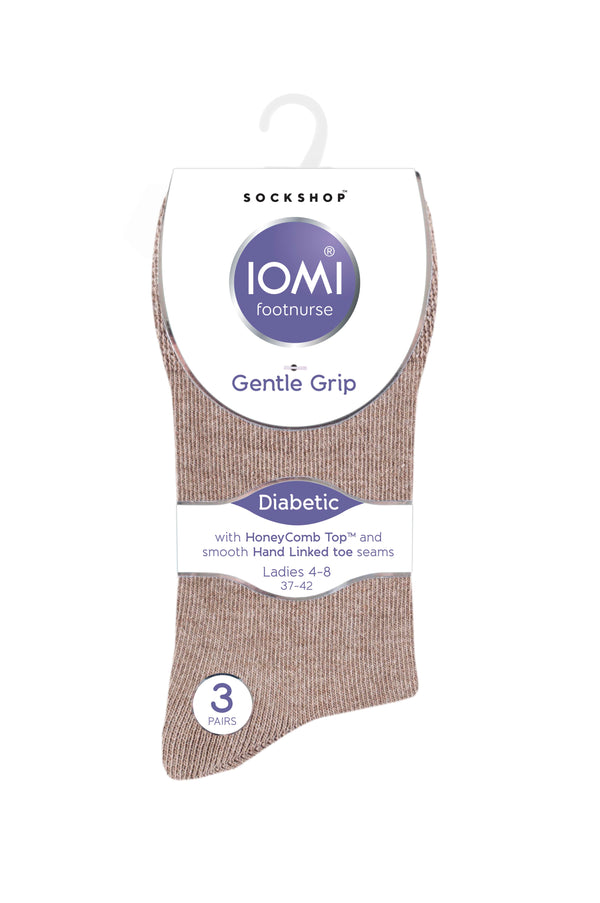 6 Paar Damen-Diabetikersocken - Dunkelbraun Mix